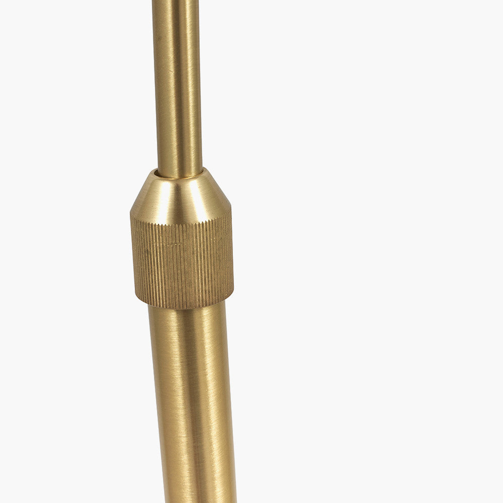 Feliciani Brushed Brass Metal & White Marble Floor Lamp